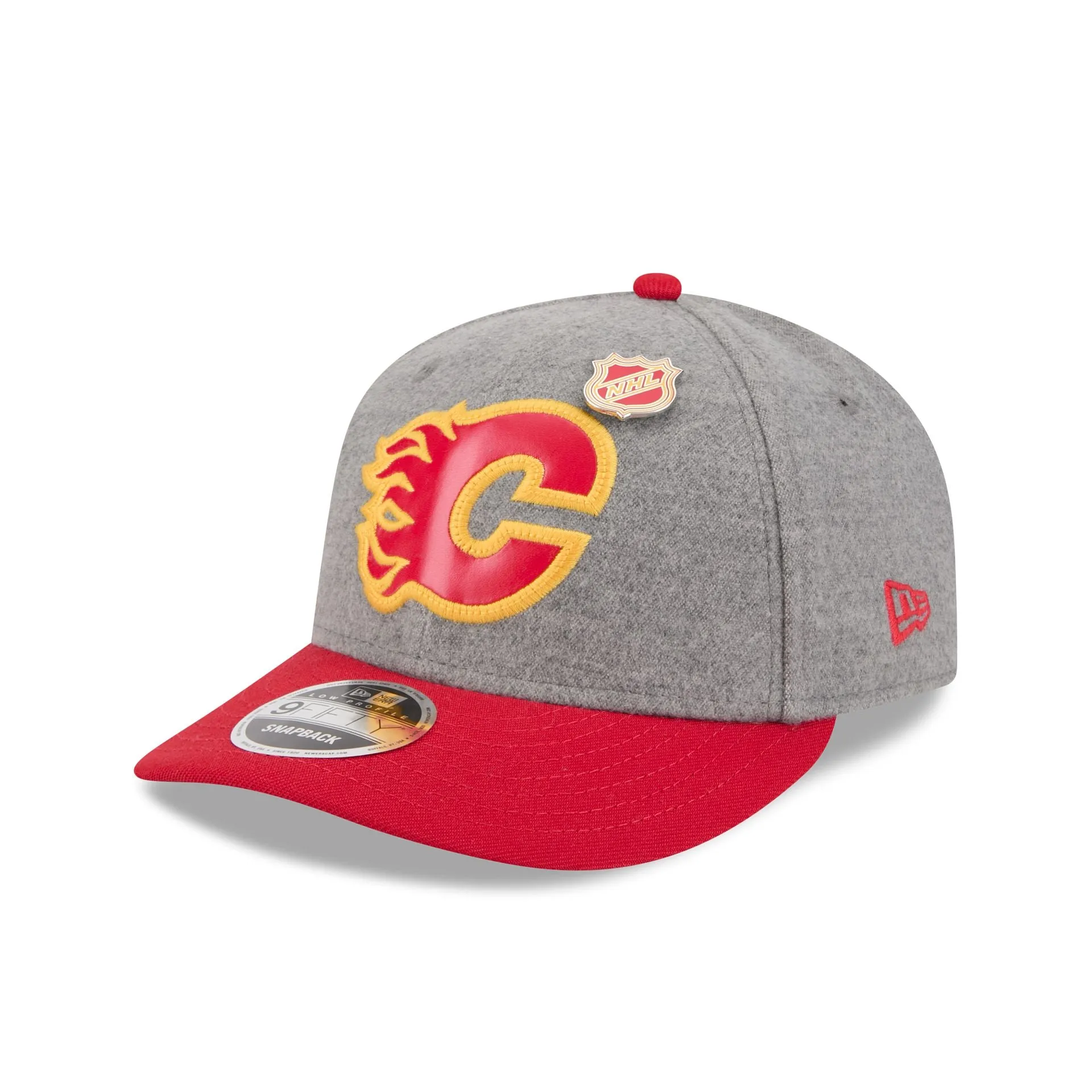 Calgary Flames Heather Gray Wool Low Profile 9FIFTY Snapback Hat sold by New Era product image thumbnail 3