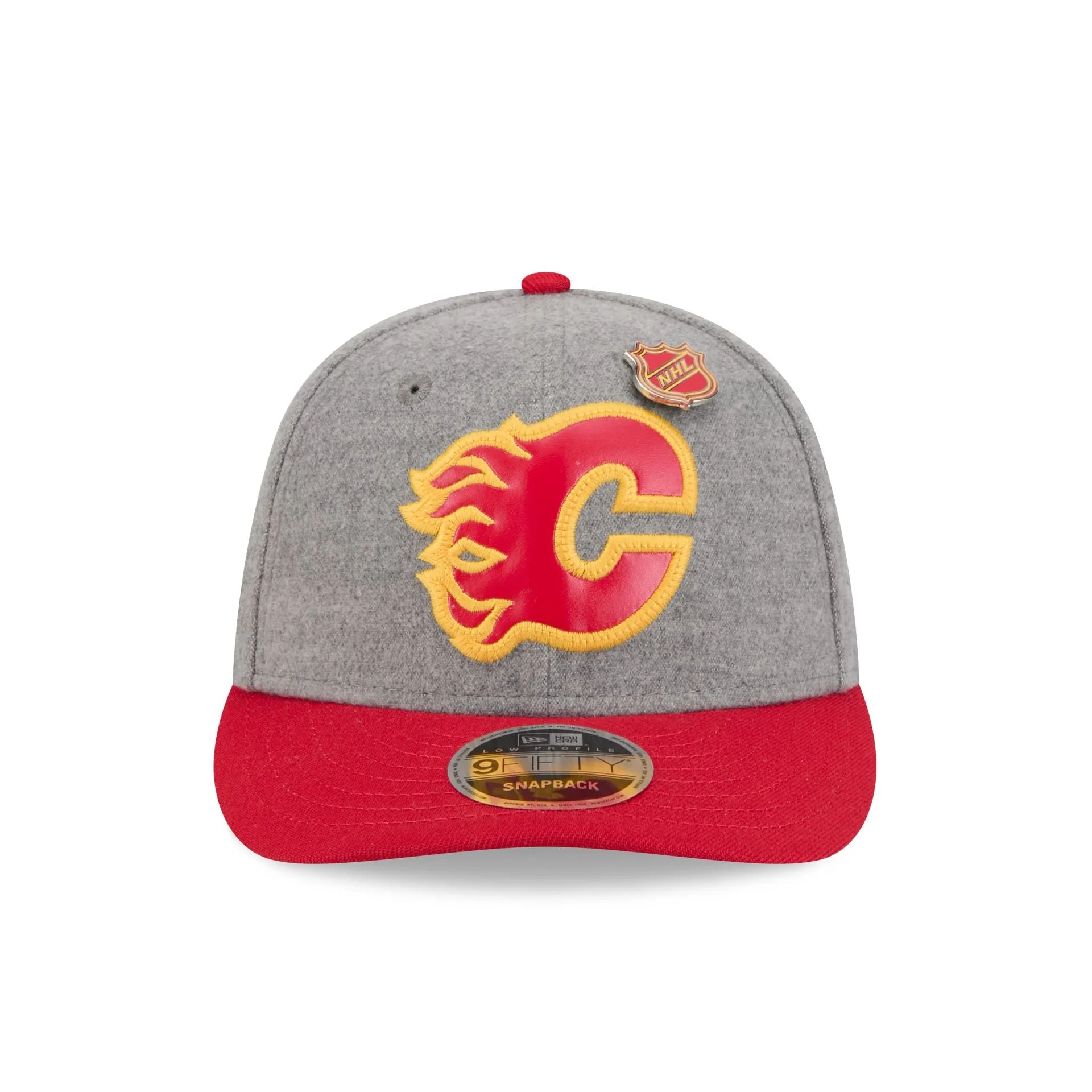 Calgary Flames Heather Gray Wool Low Profile 9FIFTY Snapback Hat sold by New Era product image thumbnail 2