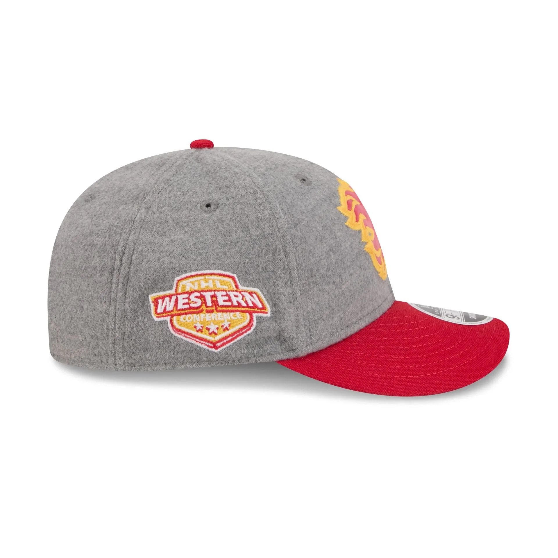 Calgary Flames Heather Gray Wool Low Profile 9FIFTY Snapback Hat sold by New Era product image thumbnail 4