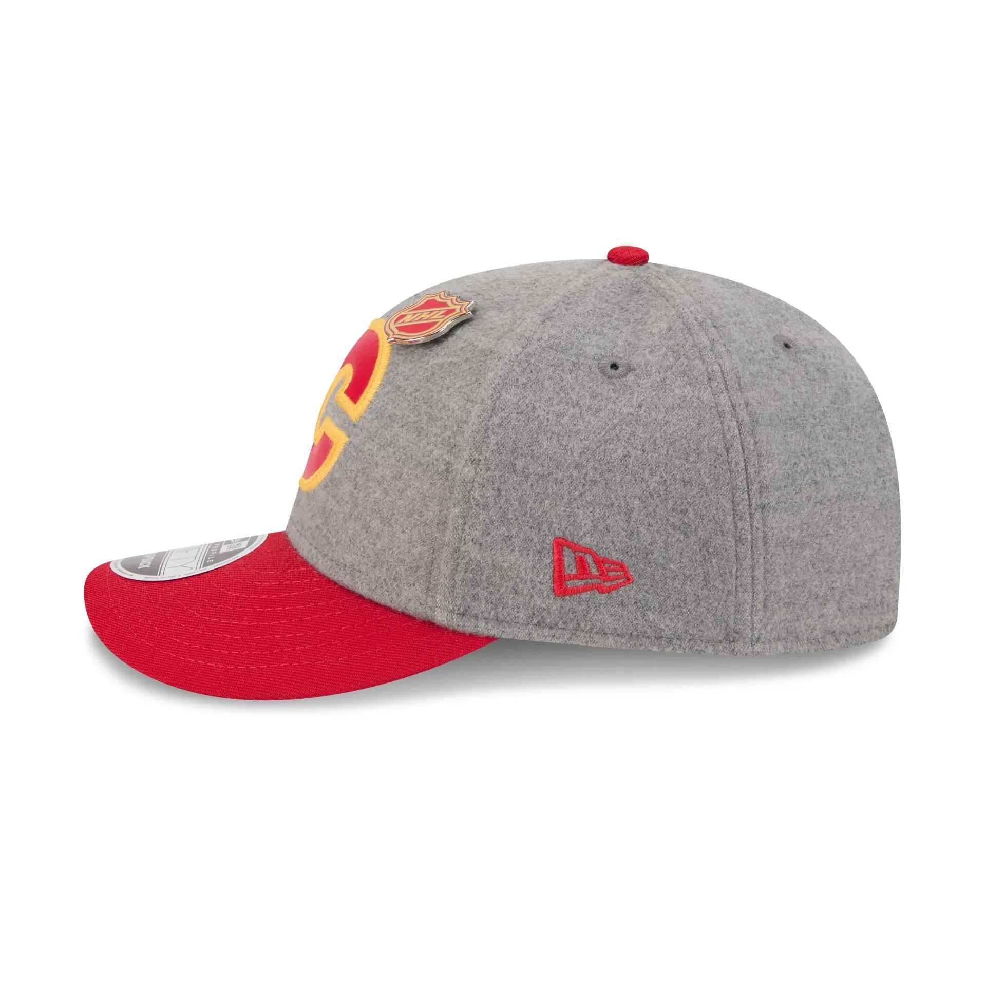 Calgary Flames Heather Gray Wool Low Profile 9FIFTY Snapback Hat sold by New Era product image thumbnail 5