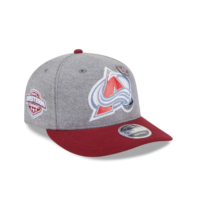 Colorado Avalanche Heather Gray Wool Low Profile 9FIFTY Snapback Hat sold by New Era