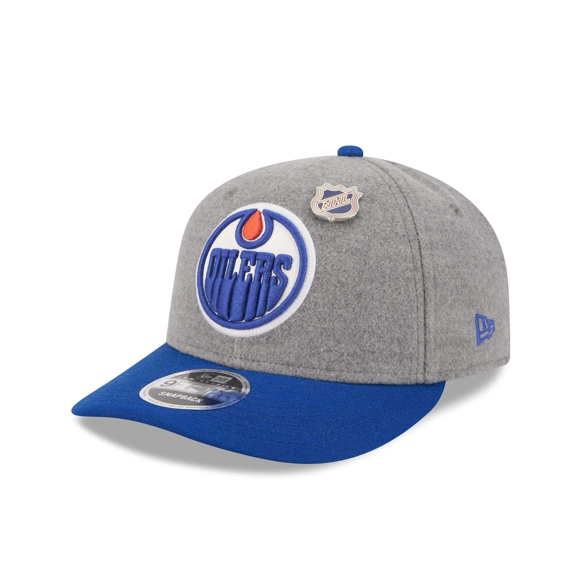 Edmonton Oilers Heather Gray Wool Low Profile 9FIFTY Snapback Hat sold by New Era product image thumbnail 3