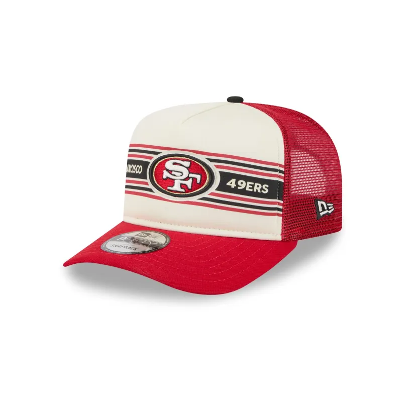 San Francisco 49ers Banner 9FIFTY A-Frame Trucker Hat sold by New Era