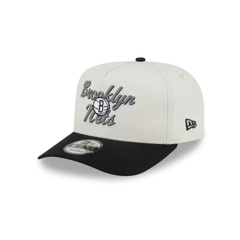 Brooklyn Nets Chainstitch 9FIFTY A-Frame Snapback Hat sold by New Era