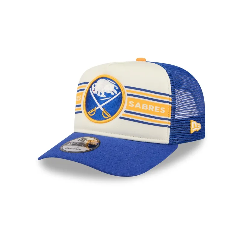 Buffalo Sabres Banner 9FIFTY A-Frame Trucker Hat sold by New Era