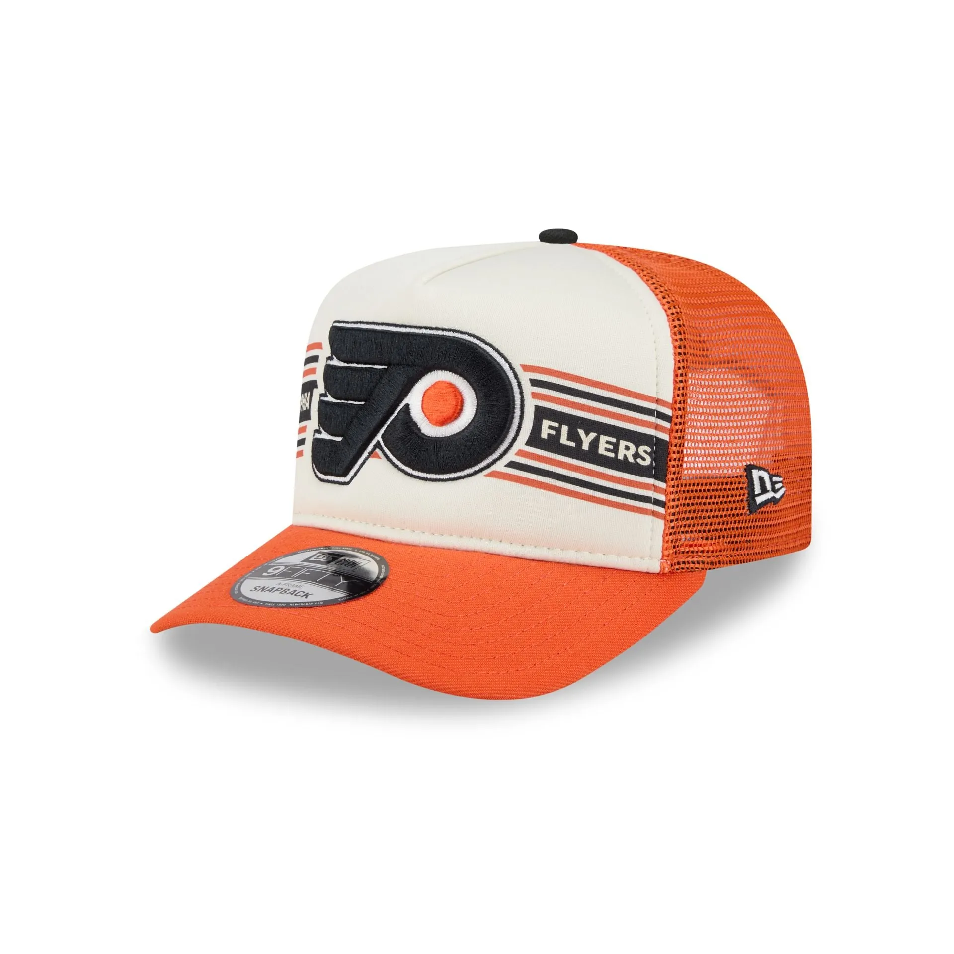 Philadelphia Flyers Banner 9FIFTY A-Frame Trucker Hat sold by New Era