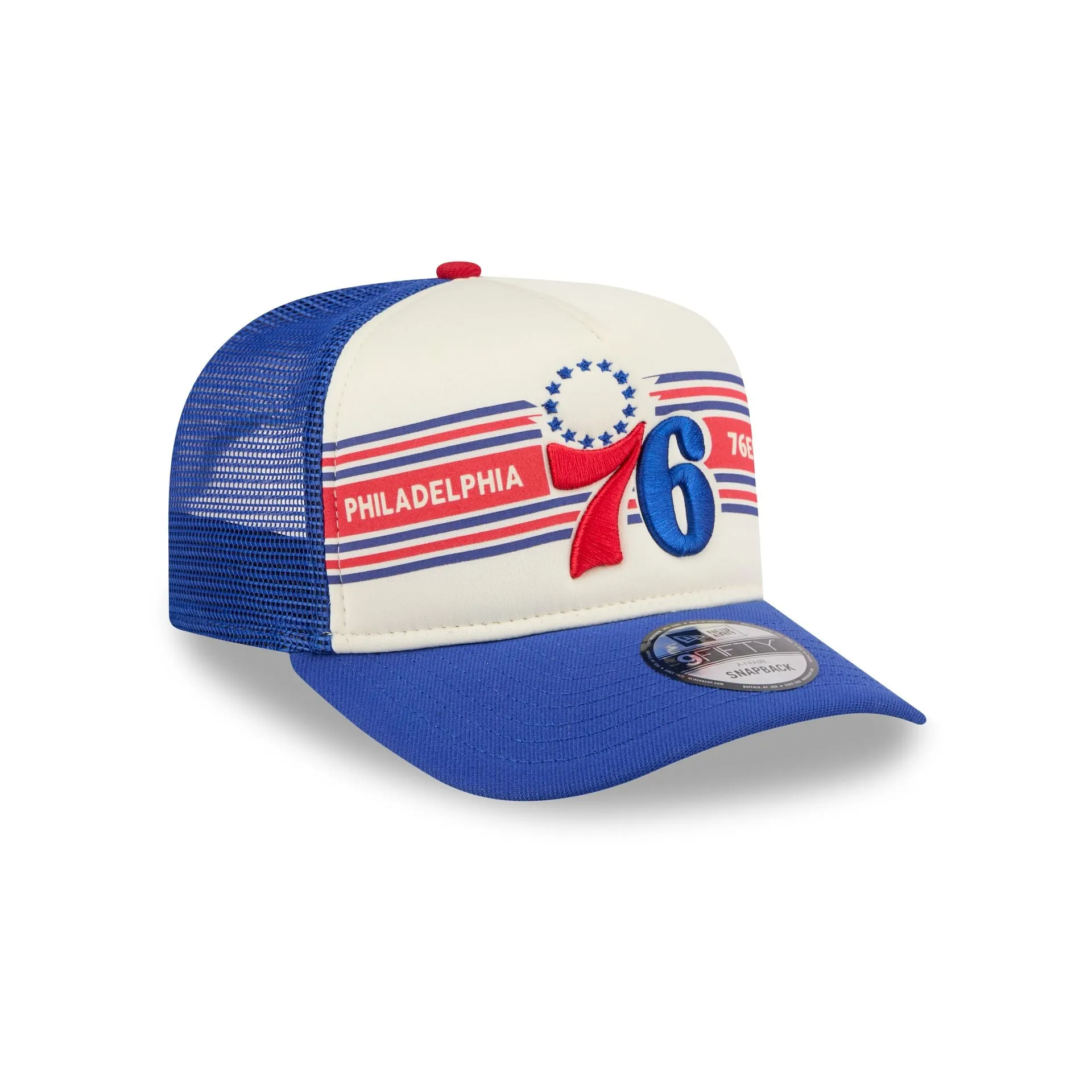 Philadelphia 76ers Banner 9FIFTY A-Frame Trucker Hat sold by New Era product image thumbnail 3