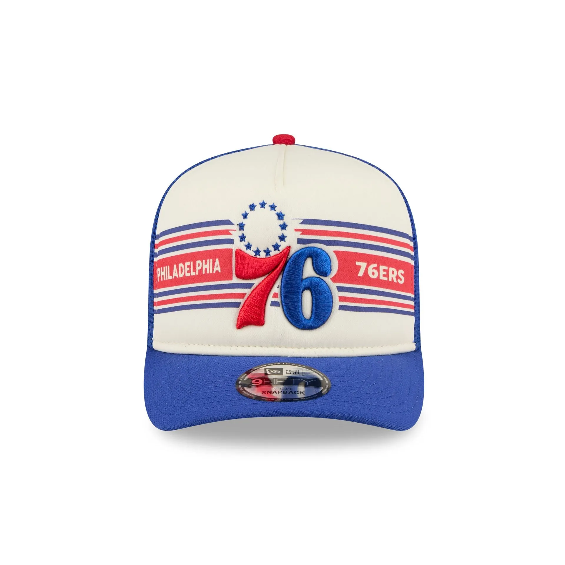 Philadelphia 76ers Banner 9FIFTY A-Frame Trucker Hat sold by New Era product image thumbnail 2