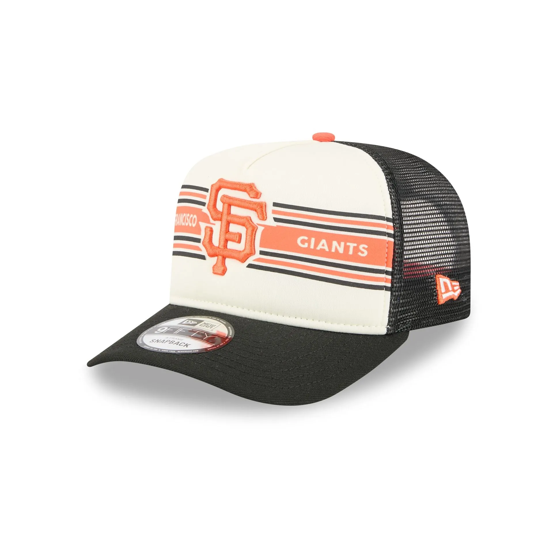 San Francisco Giants Banner 9FIFTY A-Frame Trucker Hat sold by New Era