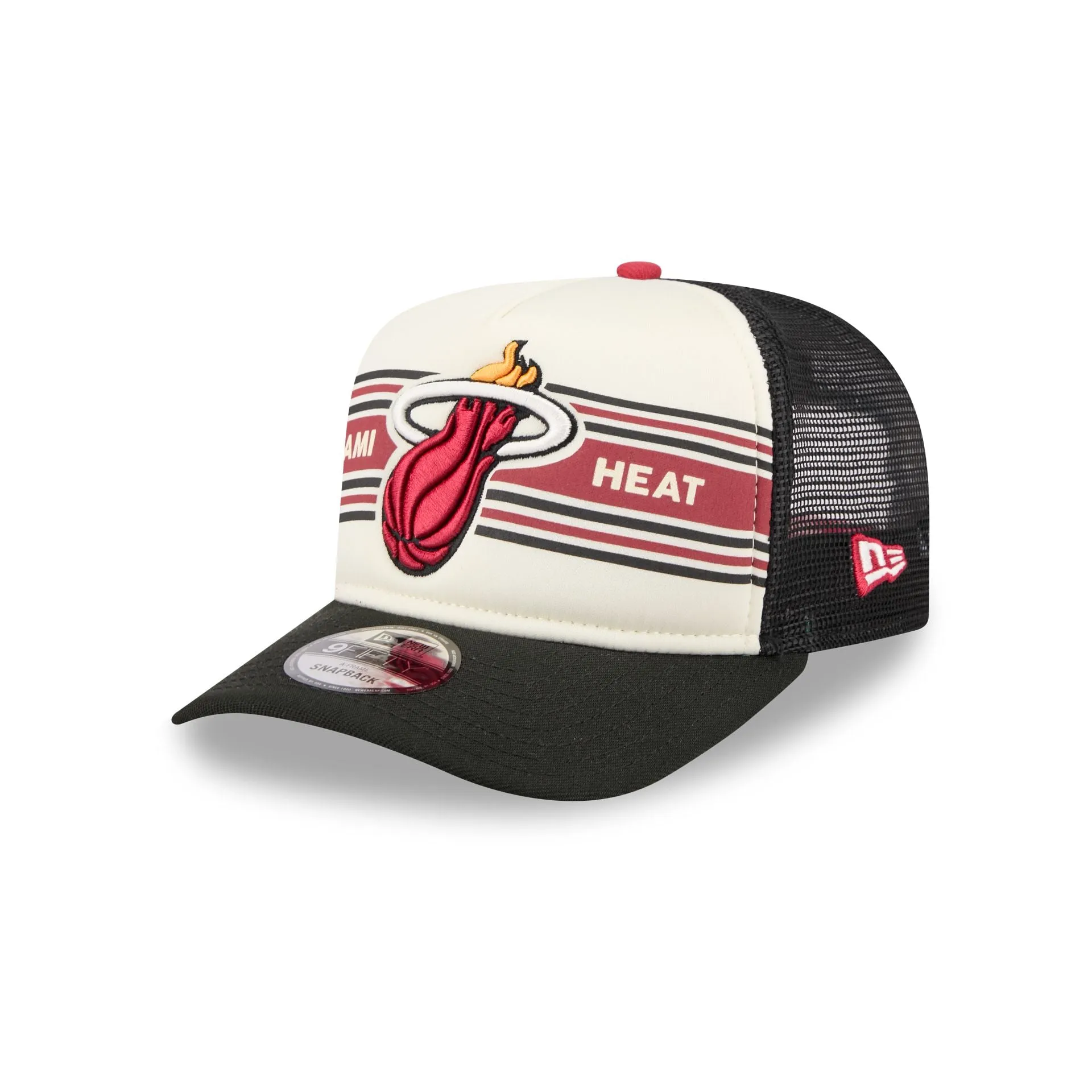 Miami Heat Banner 9FIFTY A-Frame Trucker Hat sold by New Era