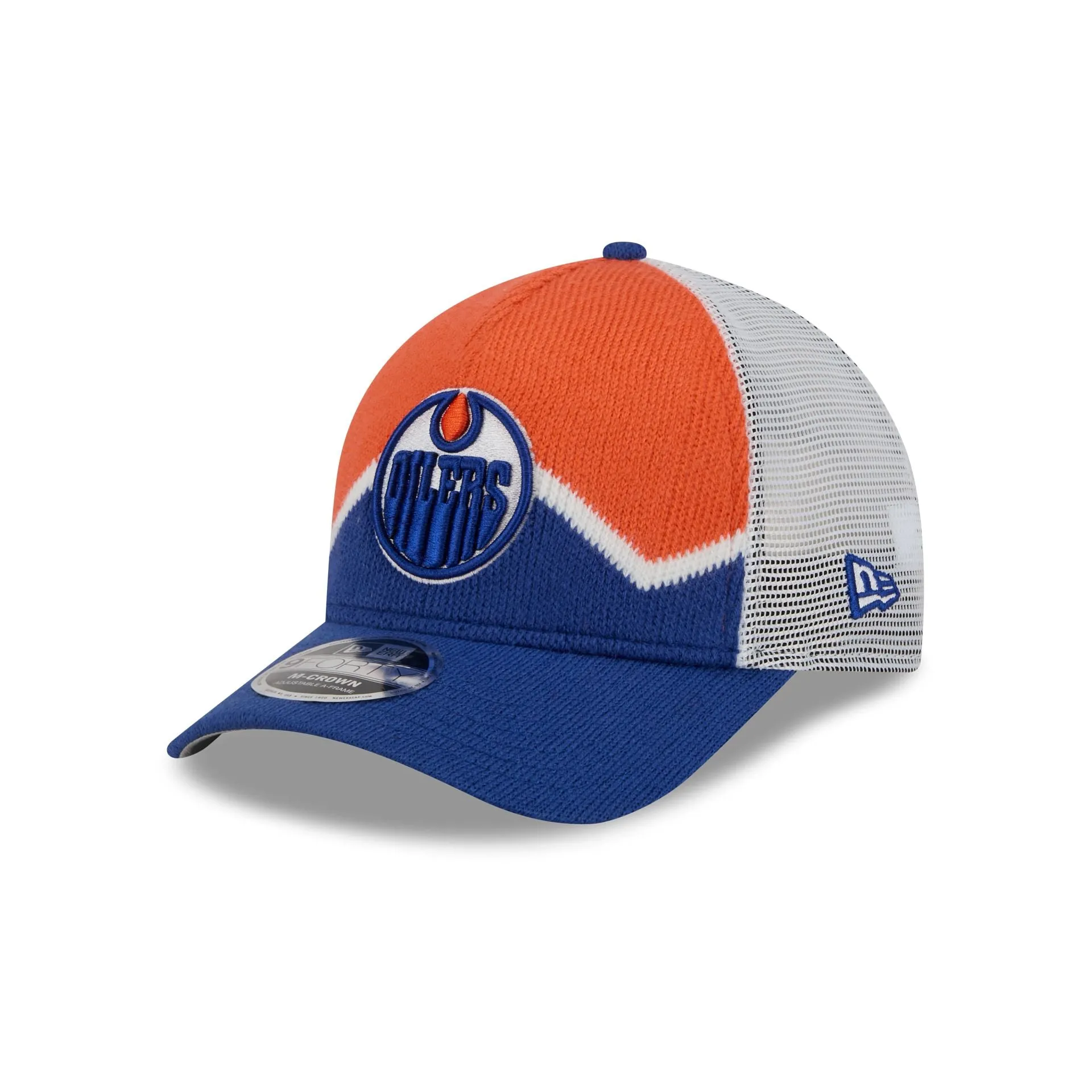 Edmonton Oilers Sock 9FORTY M-Crown A-Frame Trucker Hat sold by New Era