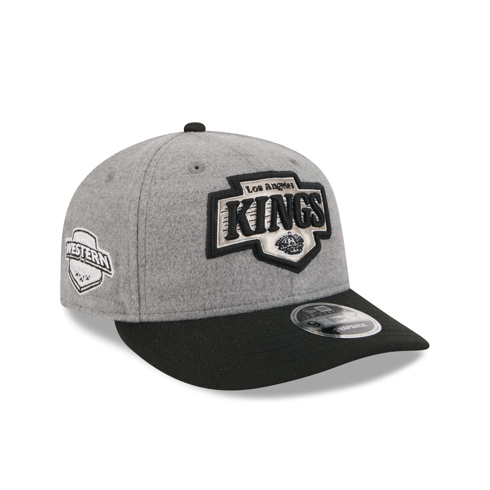 Los Angeles Kings Heather Gray Wool Low Profile 9FIFTY Snapback Hat sold by New Era