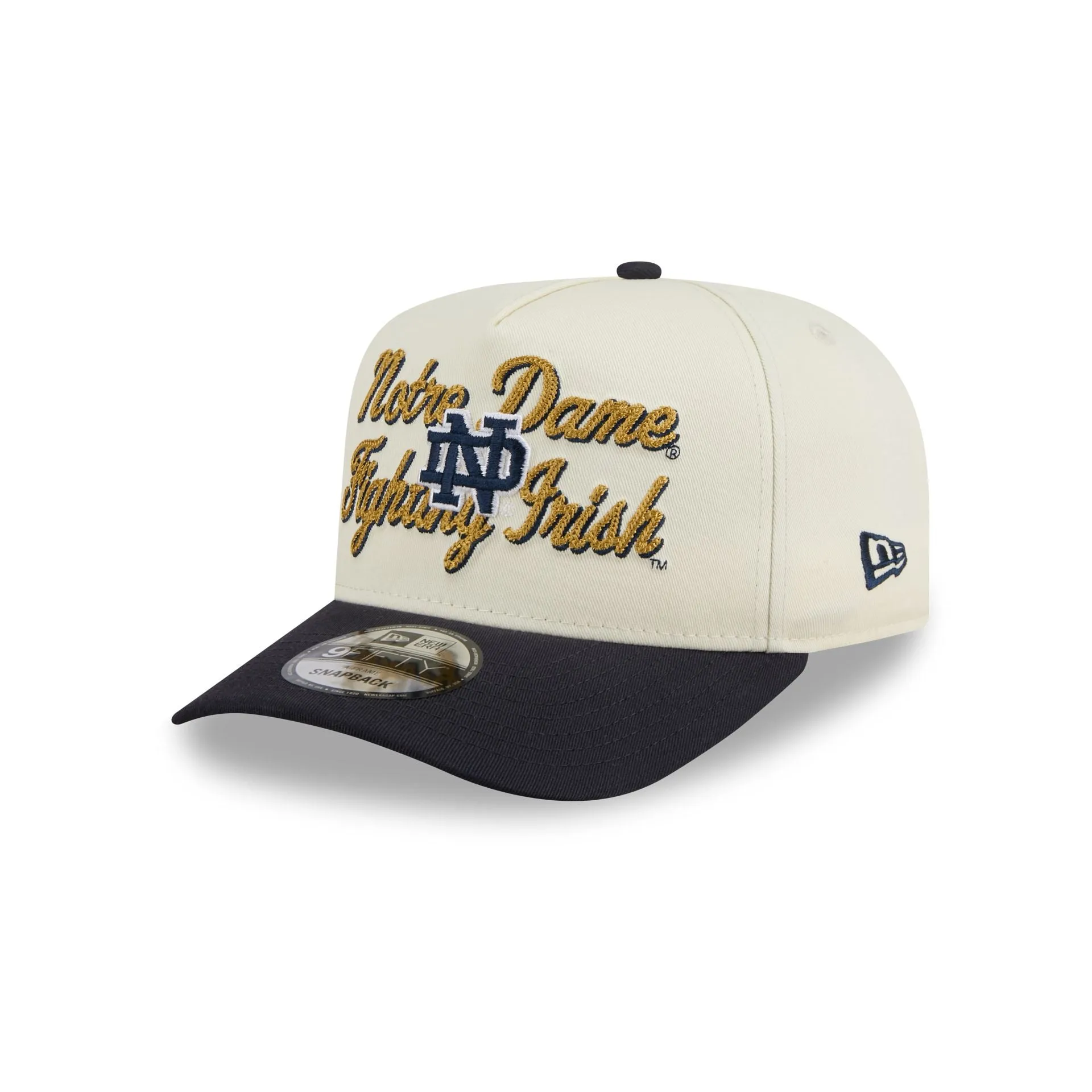 Notre Dame Fighting Irish Chainstitch 9FIFTY A-Frame Snapback Hat sold by New Era