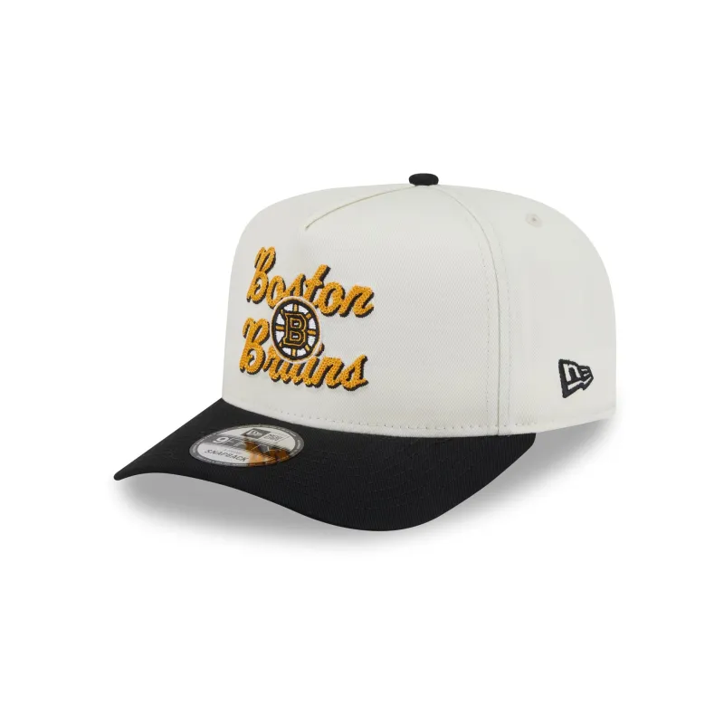 Boston Bruins Chainstitch 9FIFTY A-Frame Snapback Hat sold by New Era