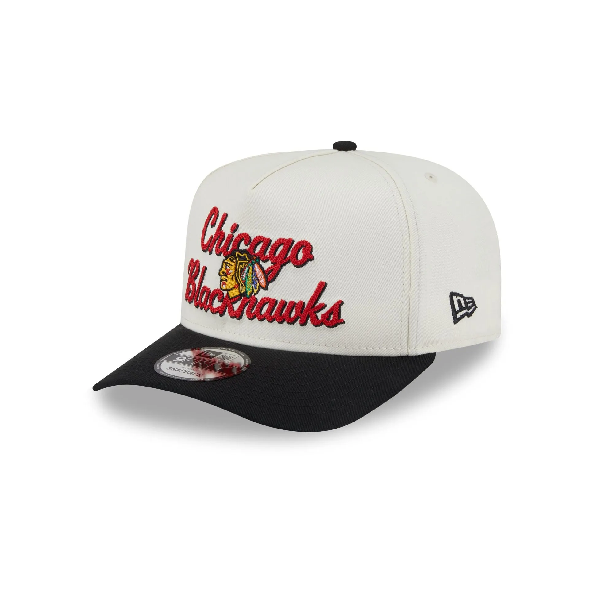 Chicago Blackhawks Chainstitch 9FIFTY A-Frame Snapback Hat sold by New Era