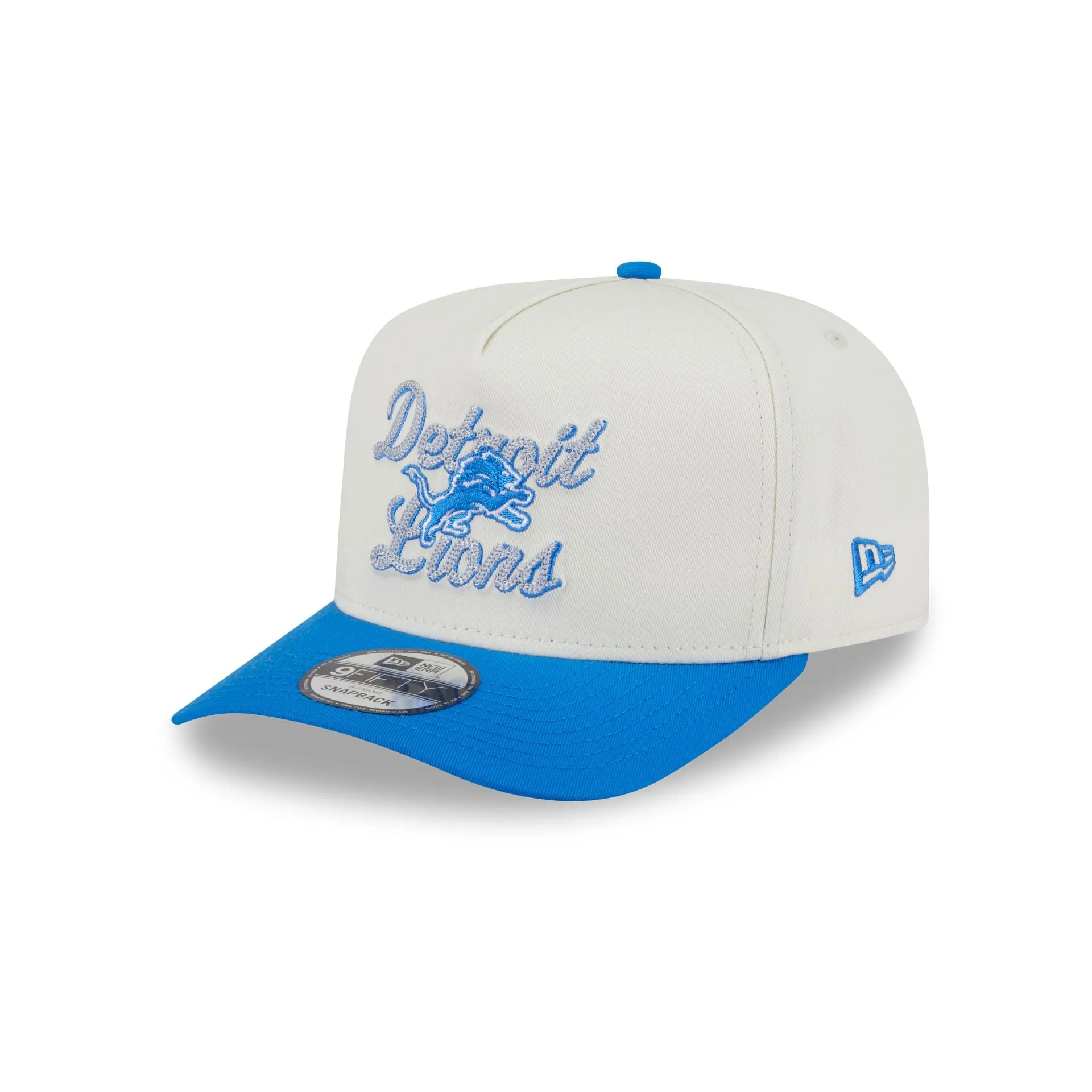 Detroit Lions Chainstitch 9FIFTY A-Frame Snapback Hat sold by New Era