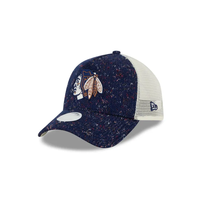 Chicago Blackhawks Knit Women's 9FORTY A-Frame Trucker Hat sold by New Era