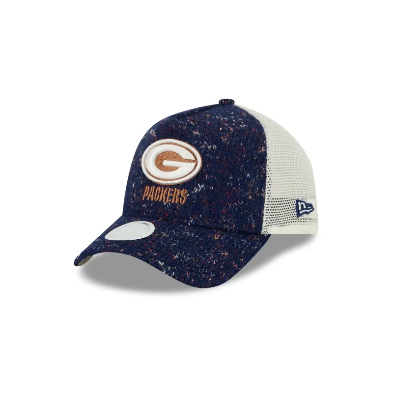 Green Bay Packers Knit Women's 9FORTY A-Frame Trucker Hat sold by New Era