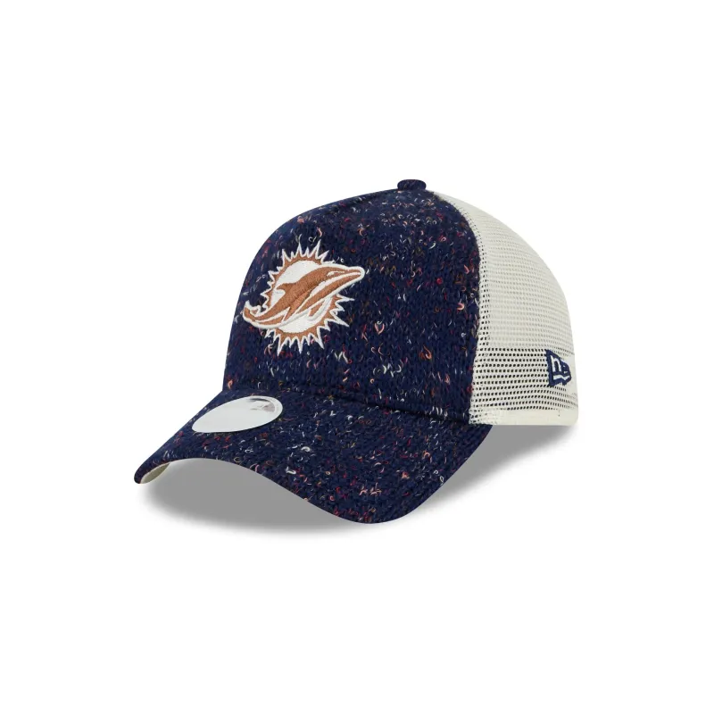 Miami Dolphins Knit Women's 9FORTY A-Frame Trucker Hat sold by New Era