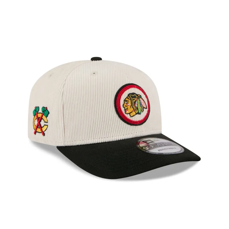 Chicago Blackhawks Loyal Corduroy 9SEVENTY Stretch-Snap Hat sold by New Era