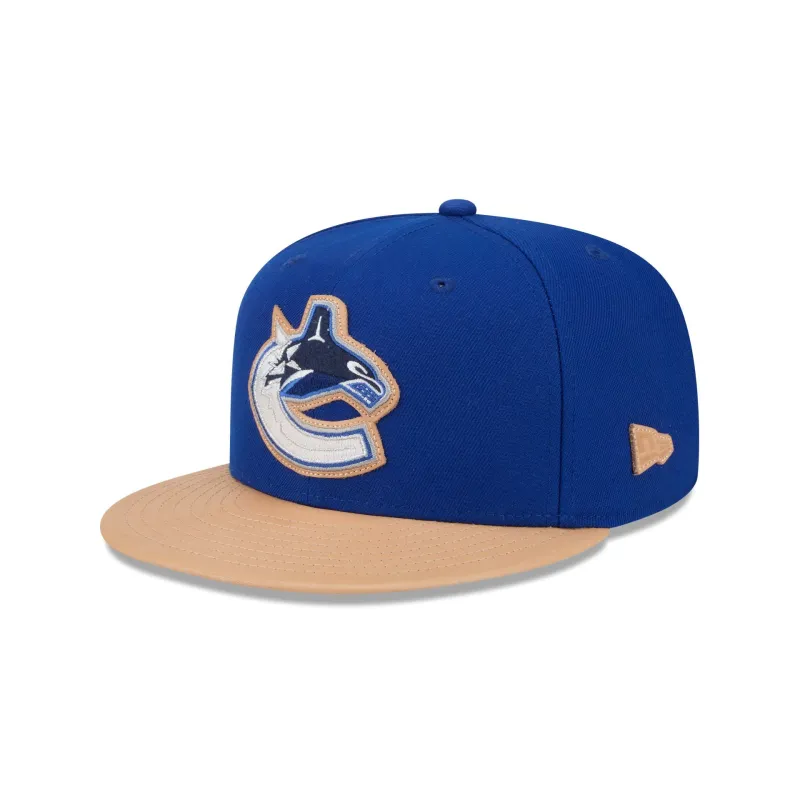 Vancouver Canucks Leather Visor 59FIFTY Fitted Hat sold by New Era