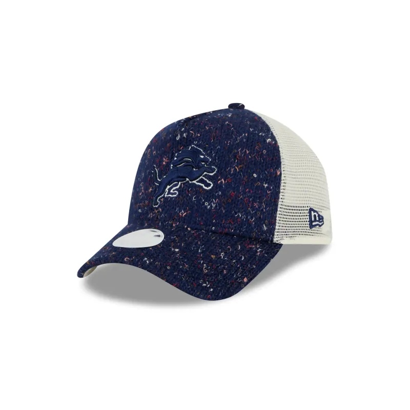 Detroit Lions Knit Women's 9FORTY A-Frame Trucker Hat sold by New Era