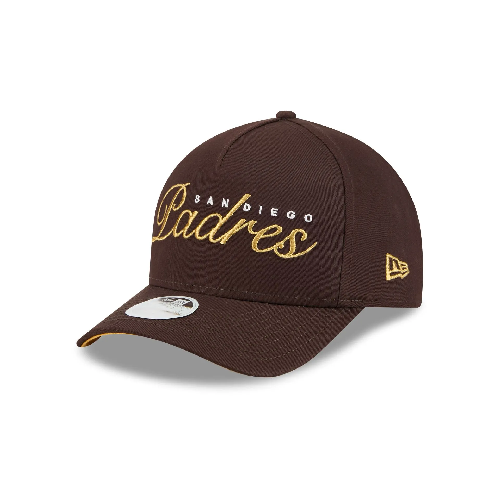 San Diego Padres Metallic Women's 9FORTY M-Crown A-Frame Snapback Hat sold by New Era