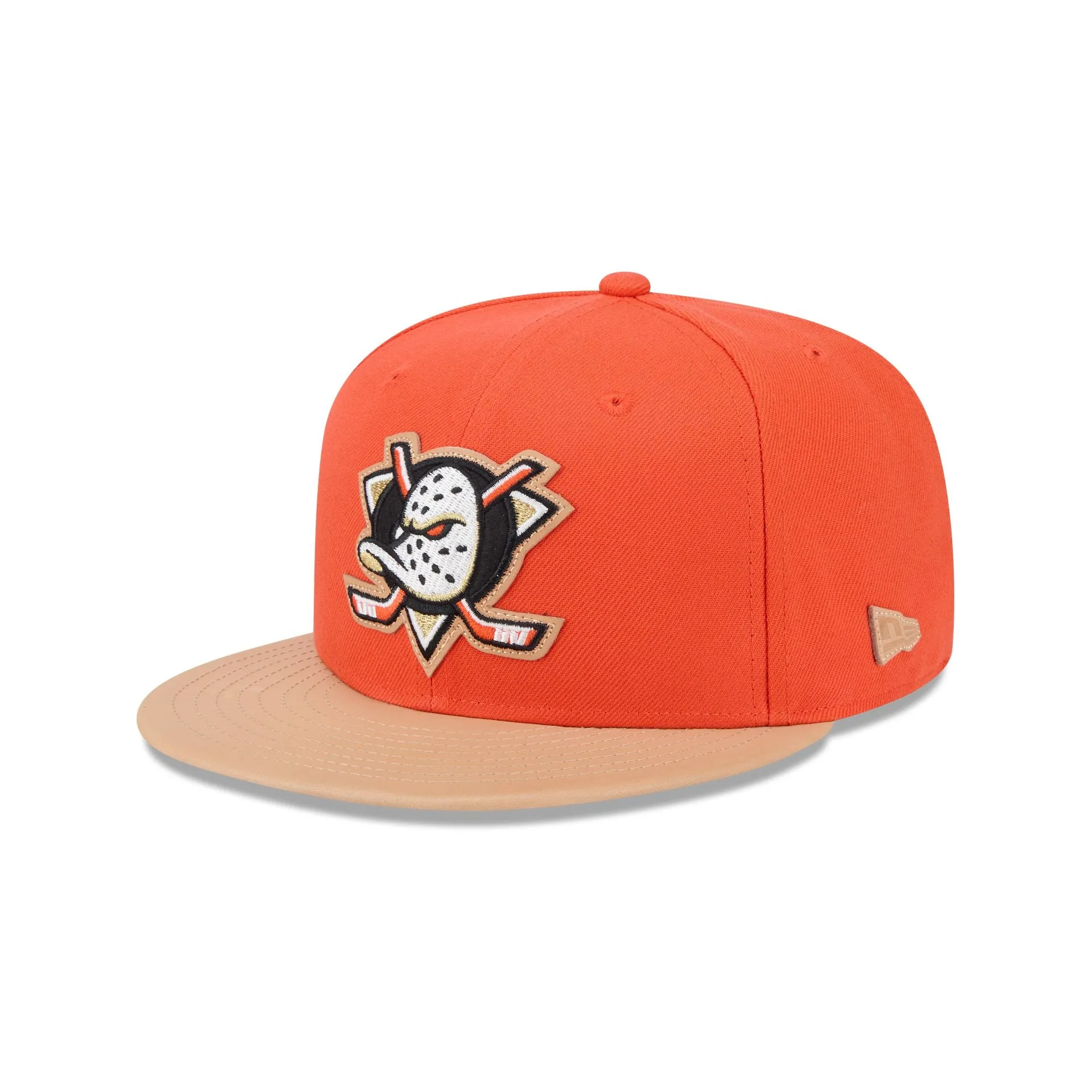 Anaheim Ducks Leather Visor 59FIFTY Fitted Hat sold by New Era