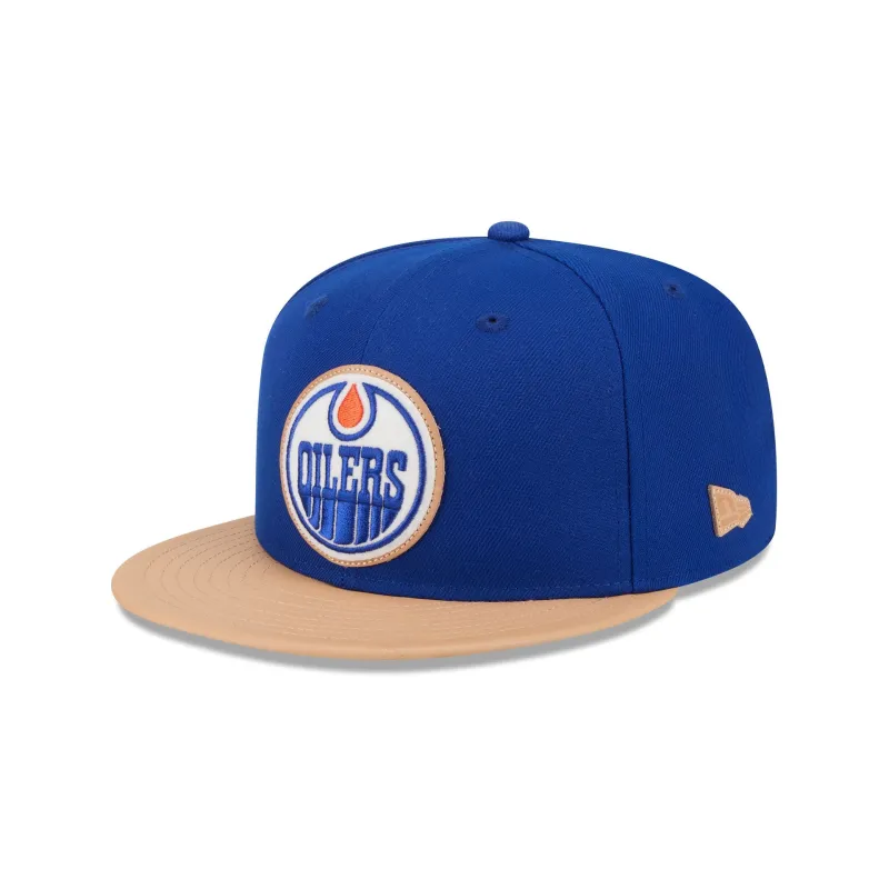 Edmonton Oilers Leather Visor 59FIFTY Fitted Hat sold by New Era