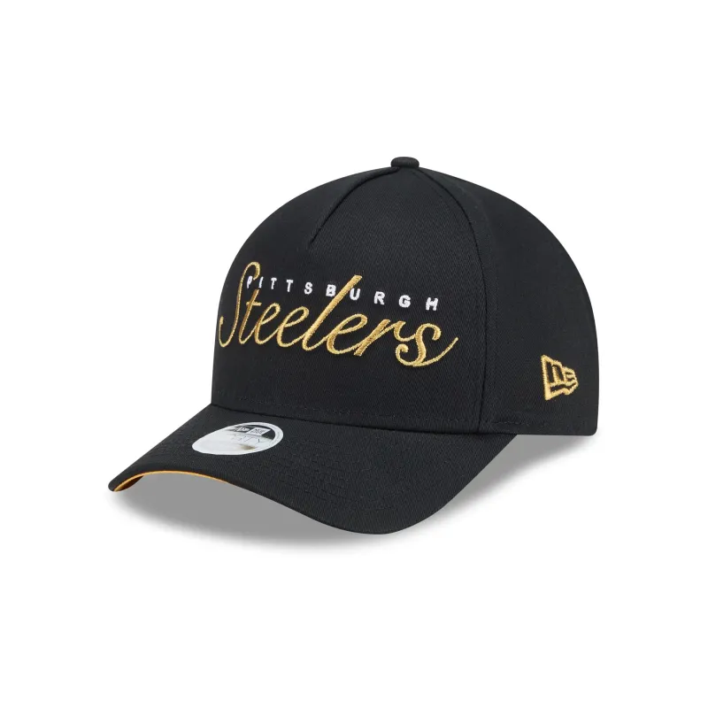 Pittsburgh Steelers Metallic Women's 9FORTY M-Crown A-Frame Snapback Hat sold by New Era