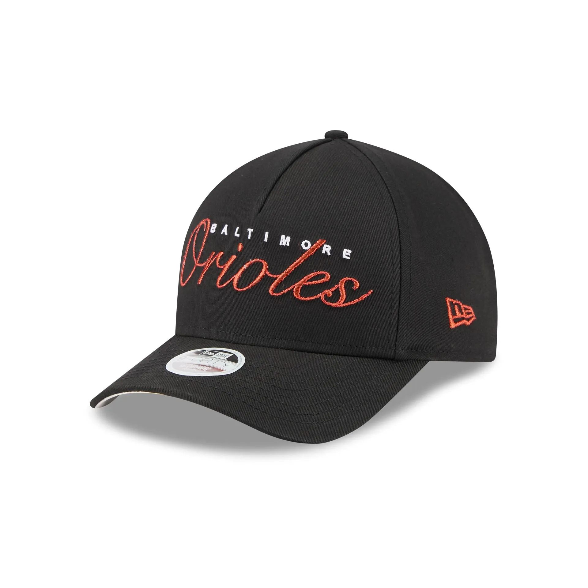 Baltimore Orioles Metallic Women's 9FORTY M-Crown A-Frame Snapback Hat sold by New Era