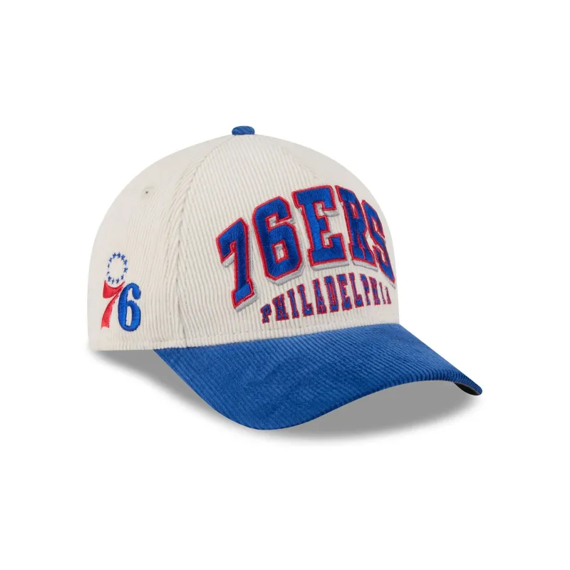 Philadelphia 76ers Stacked Corduroy 9FORTY M-Crown A-Frame Snapback Hat sold by New Era