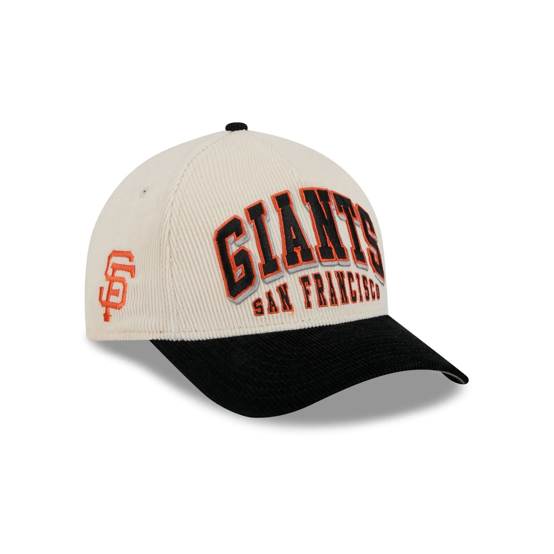 San Francisco Giants Stacked Corduroy 9FORTY M-Crown A-Frame Snapback Hat sold by New Era
