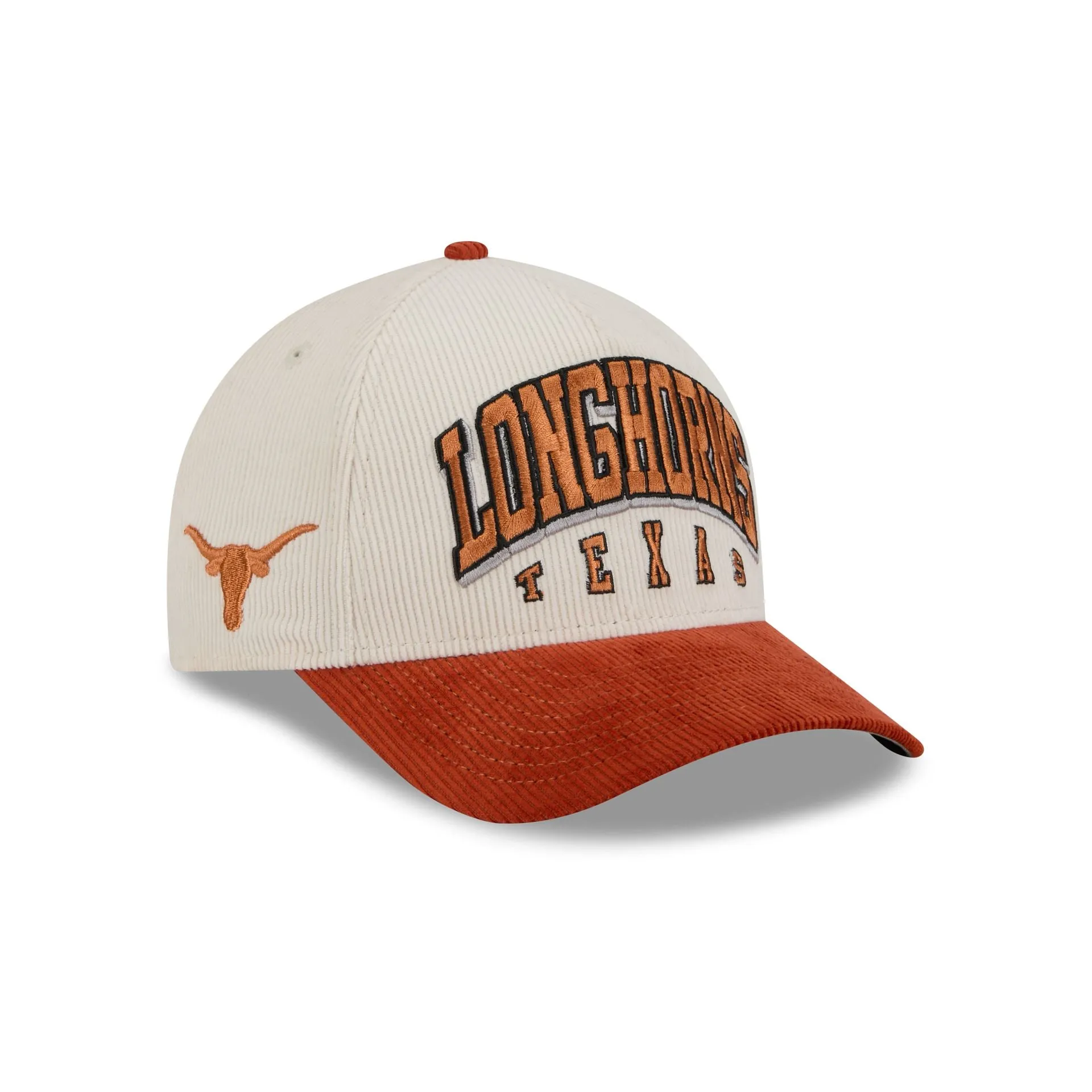 Texas Longhorns Stacked Corduroy 9FORTY M-Crown A-Frame Snapback Hat sold by New Era