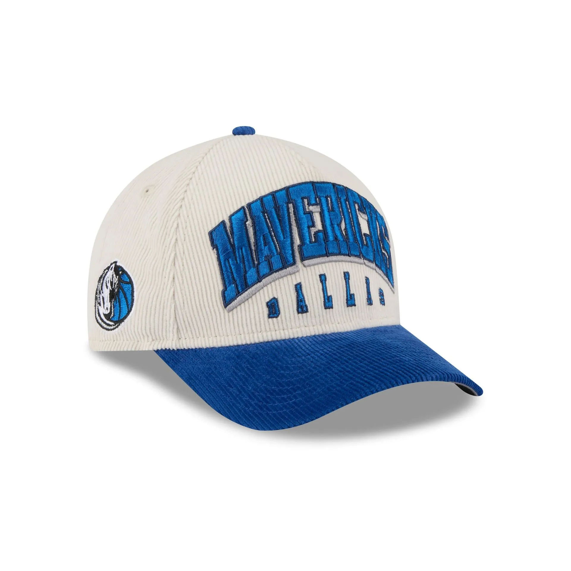 Dallas Mavericks Stacked Corduroy 9FORTY M-Crown A-Frame Snapback Hat sold by New Era