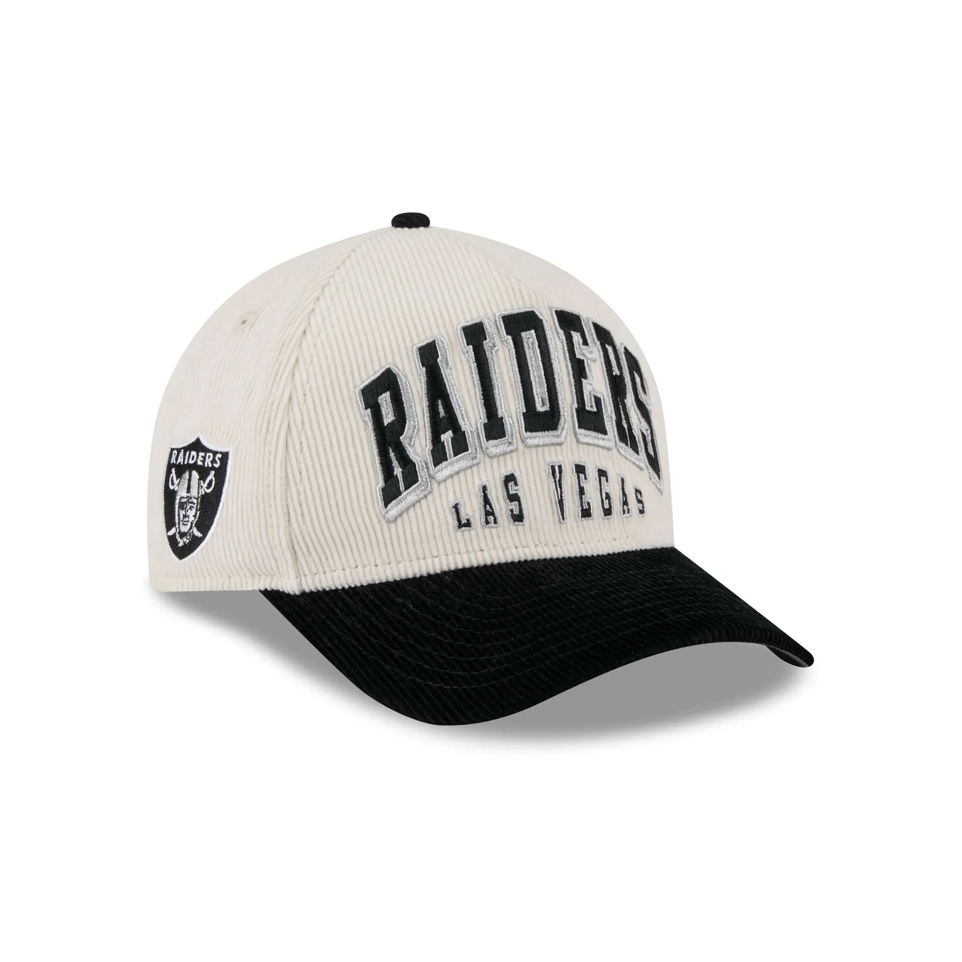 Las Vegas Raiders Stacked Corduroy 9FORTY M-Crown A-Frame Snapback Hat sold by New Era