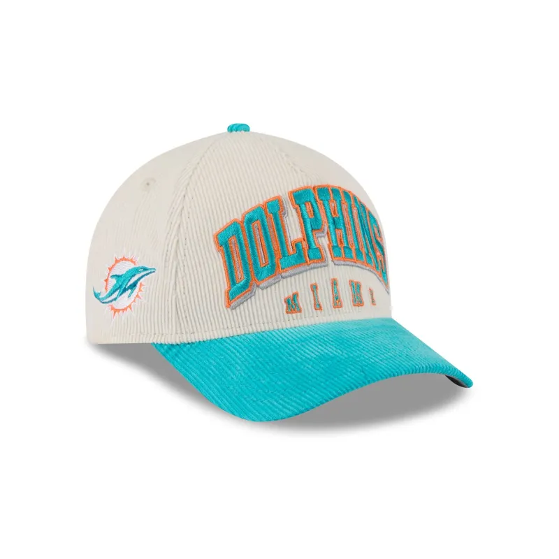 Miami Dolphins Stacked Corduroy 9FORTY M-Crown A-Frame Snapback Hat sold by New Era