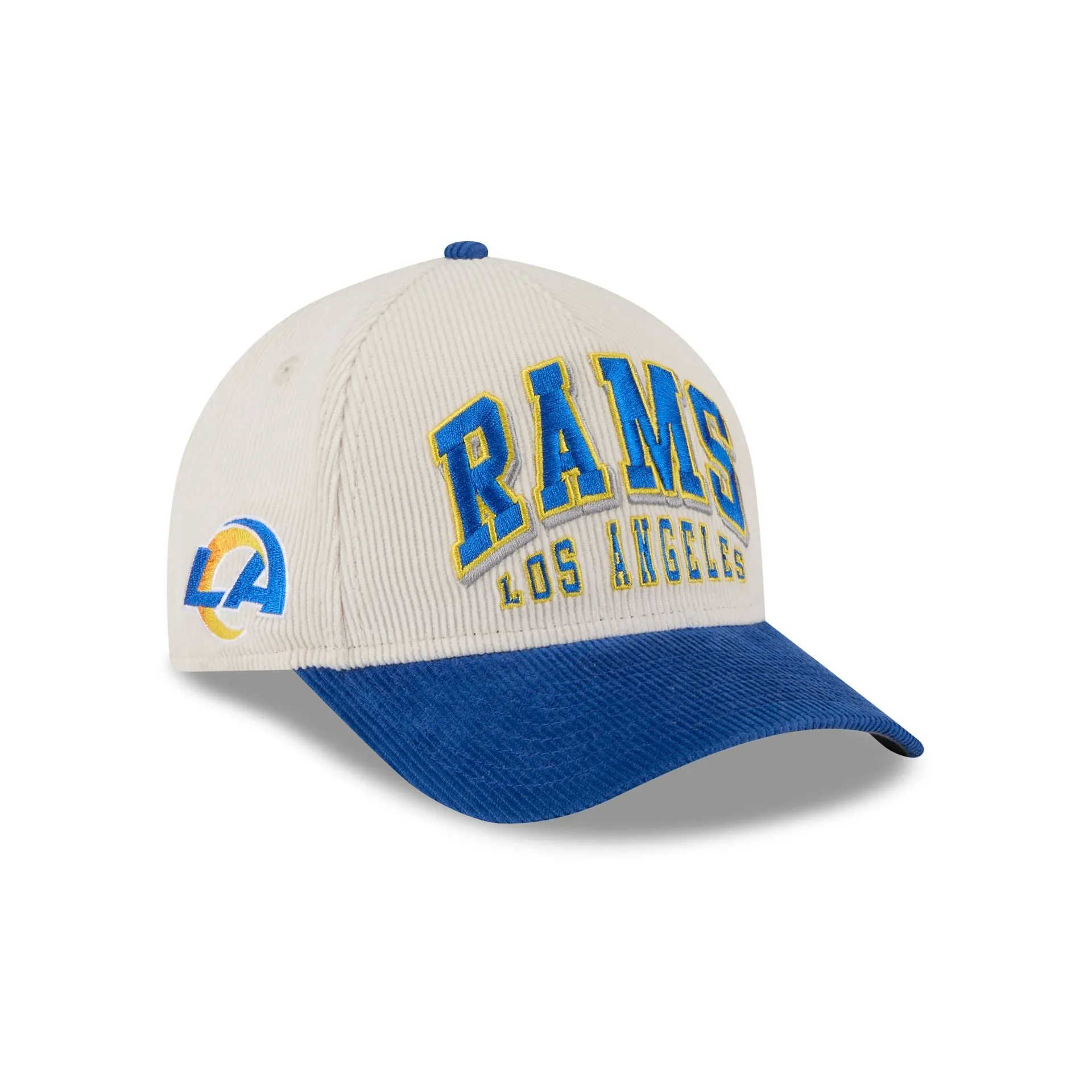 Los Angeles Rams Stacked Corduroy 9FORTY M-Crown A-Frame Snapback Hat sold by New Era