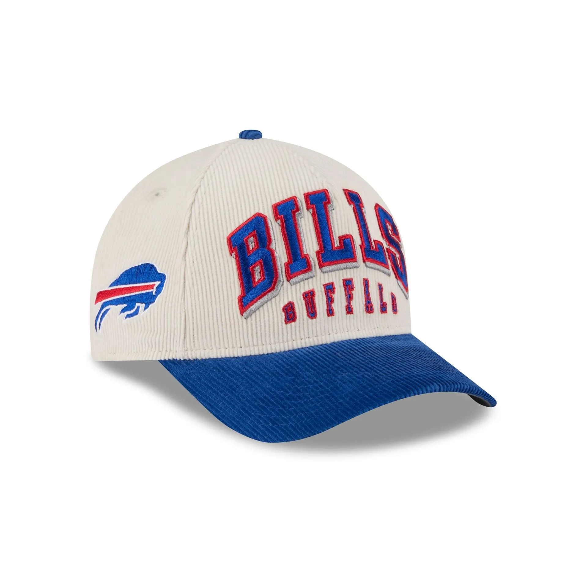 Buffalo Bills Stacked Corduroy 9FORTY M-Crown A-Frame Snapback Hat sold by New Era