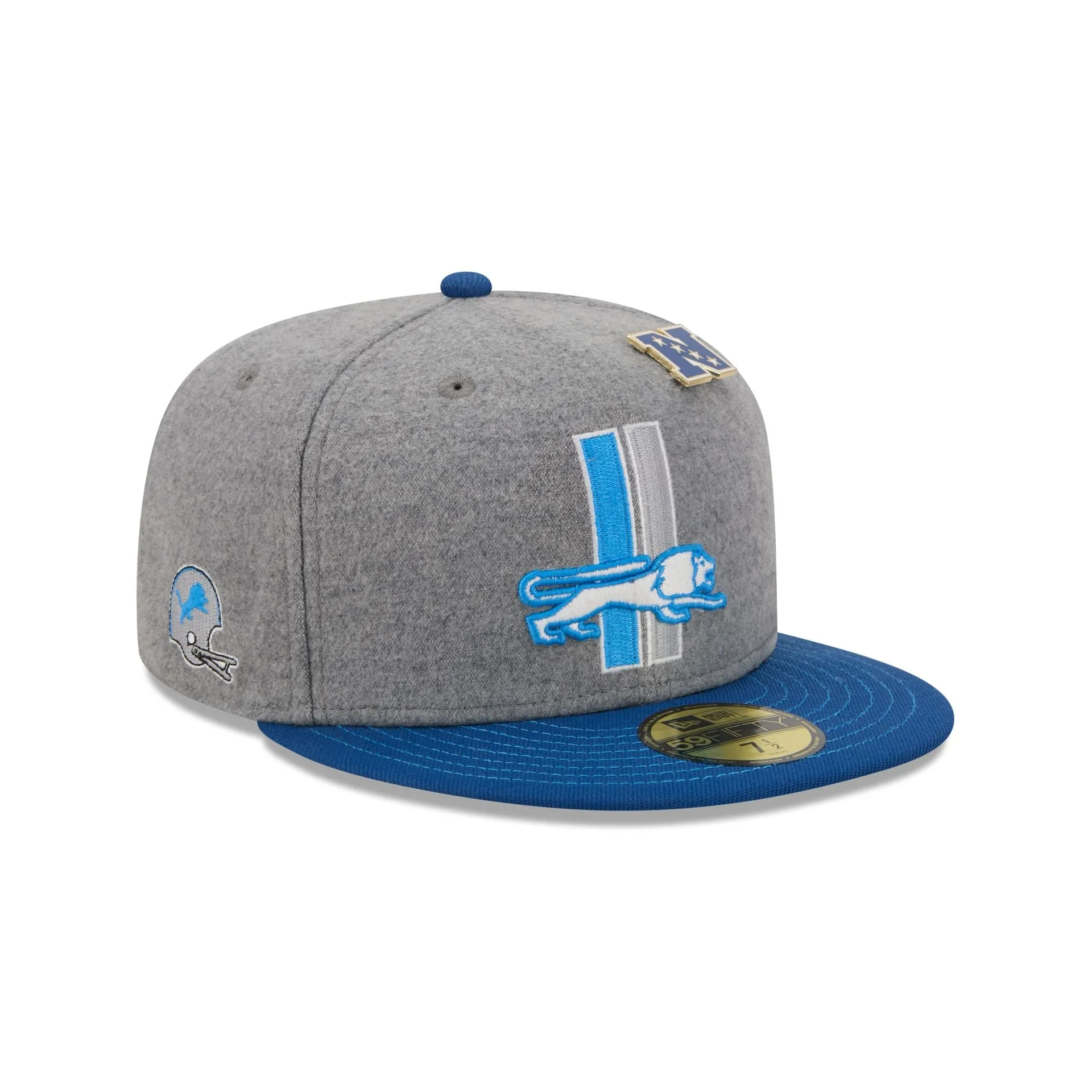 Detroit Lions Heather Gray Wool 59FIFTY Fitted Hat sold by New Era