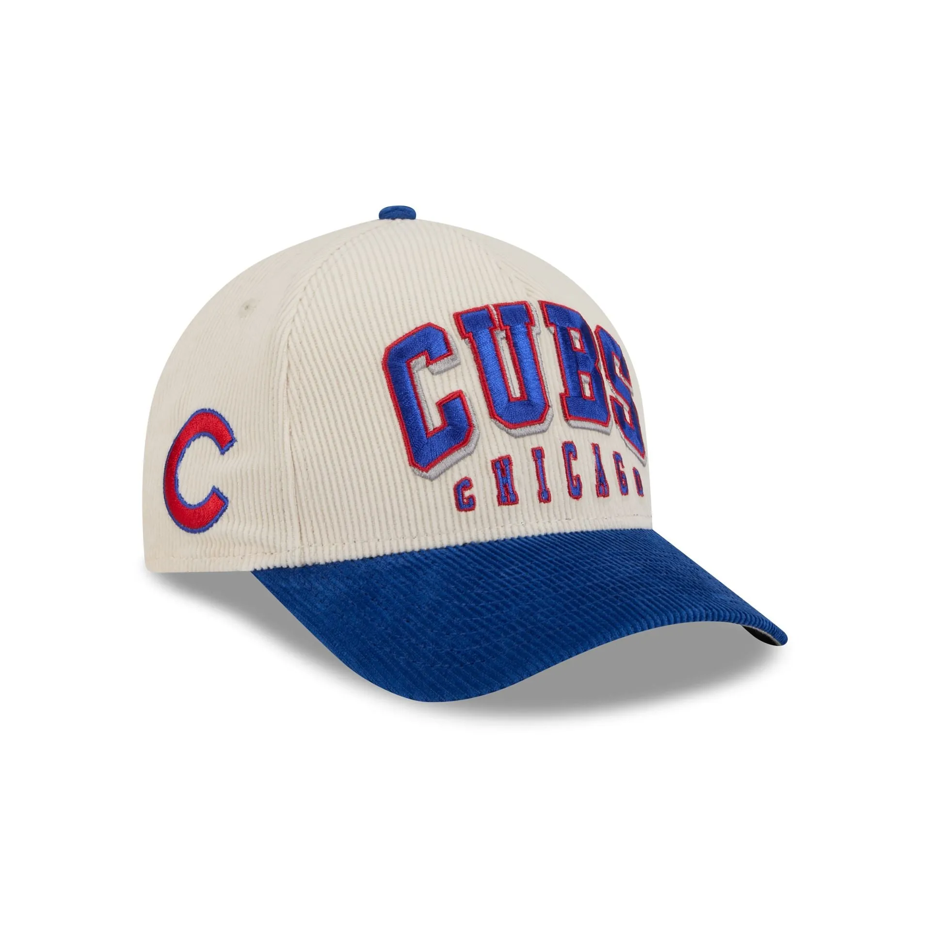 Chicago Cubs Stacked Corduroy 9FORTY M-Crown A-Frame Snapback Hat sold by New Era