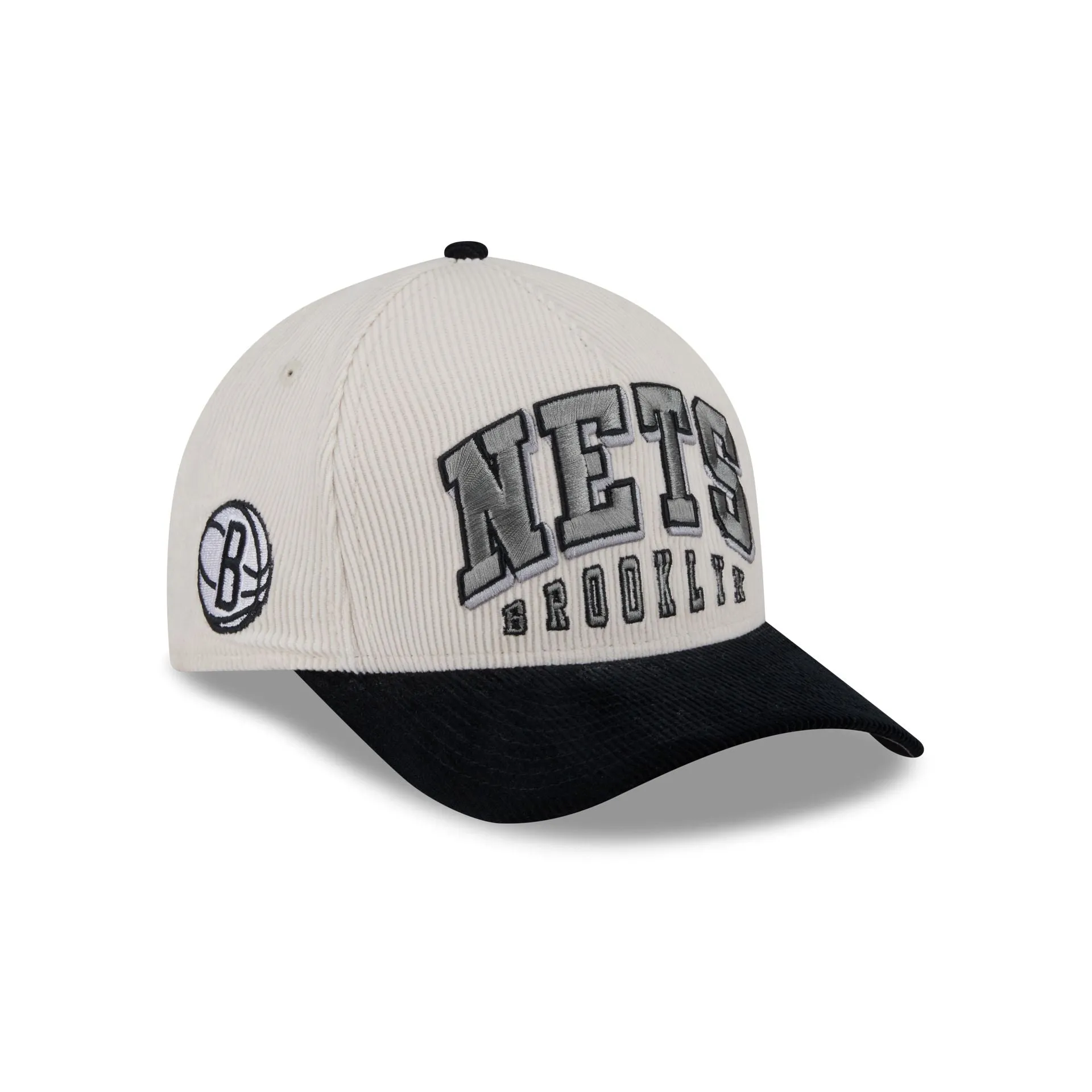 Brooklyn Nets Stacked Corduroy 9FORTY M-Crown A-Frame Snapback Hat sold by New Era