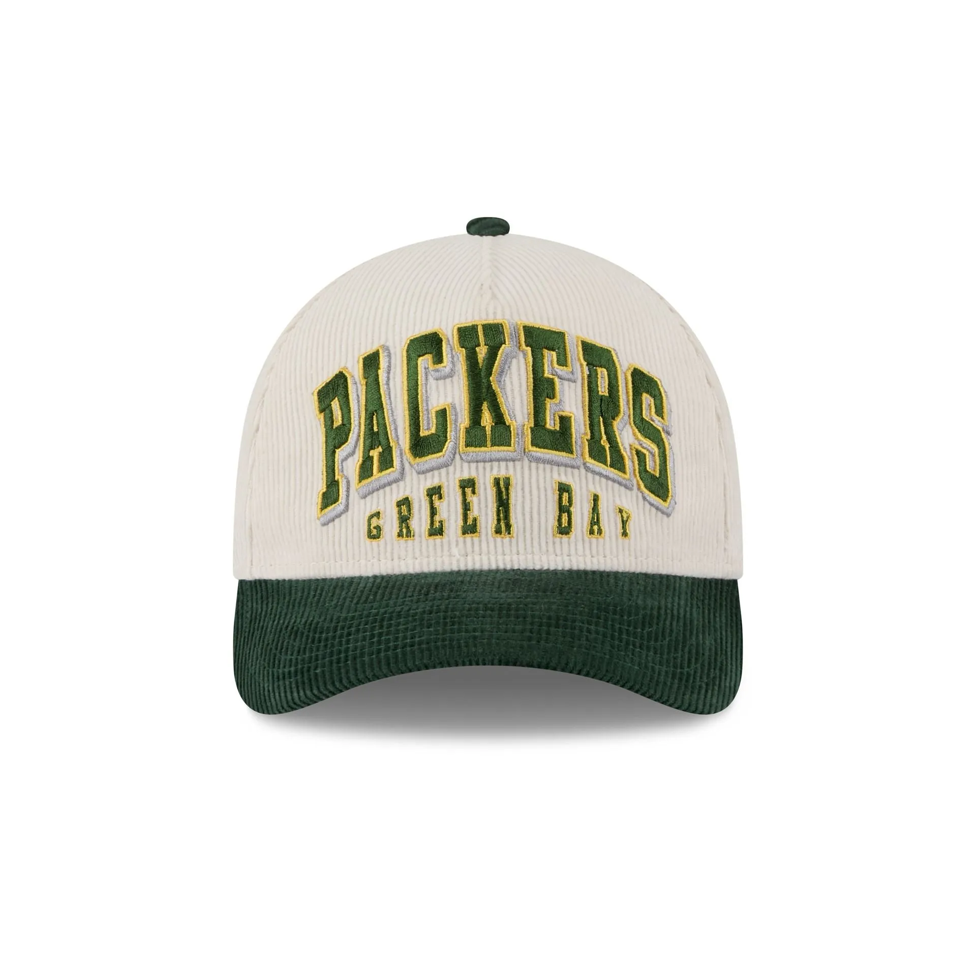 Green Bay Packers Stacked Corduroy 9FORTY M-Crown A-Frame Snapback Hat sold by New Era product image thumbnail 2