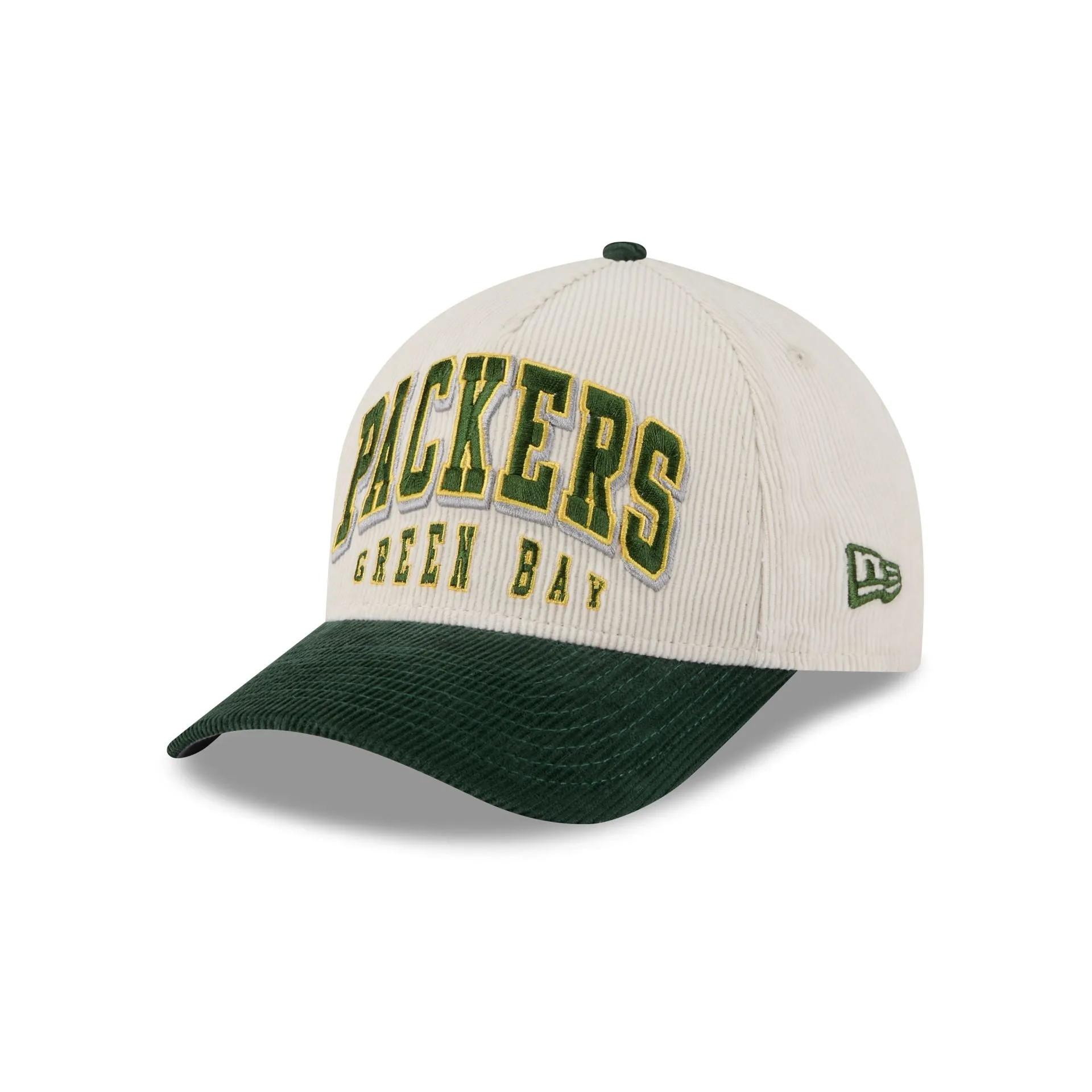Green Bay Packers Stacked Corduroy 9FORTY M-Crown A-Frame Snapback Hat sold by New Era product image thumbnail 3