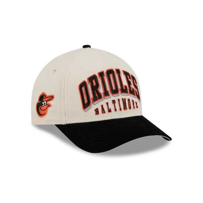 Baltimore Orioles Stacked Corduroy 9FORTY M-Crown A-Frame Snapback Hat sold by New Era