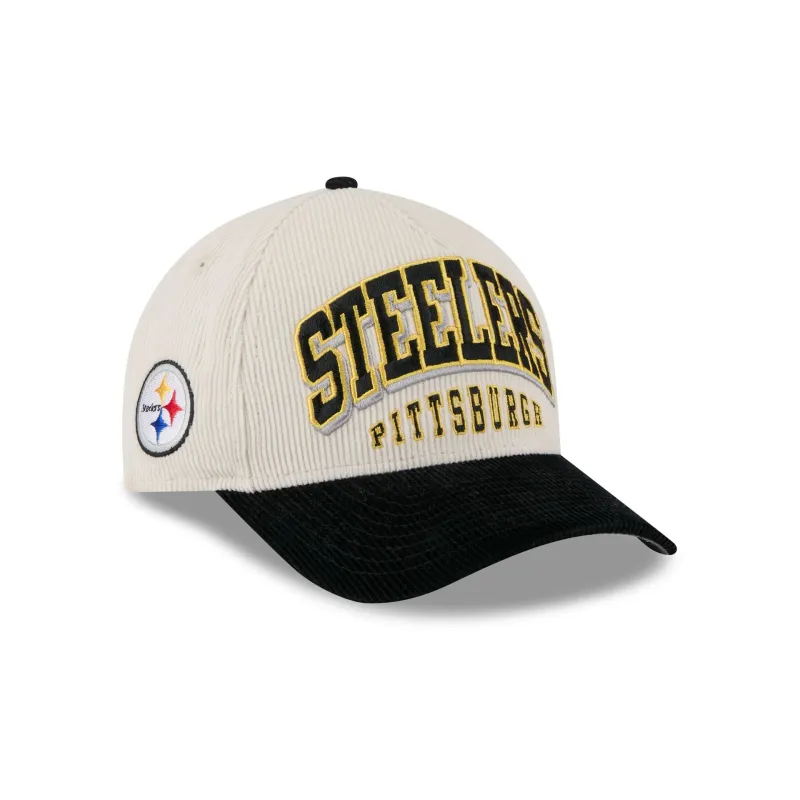 Pittsburgh Steelers Stacked Corduroy 9FORTY M-Crown A-Frame Snapback Hat sold by New Era