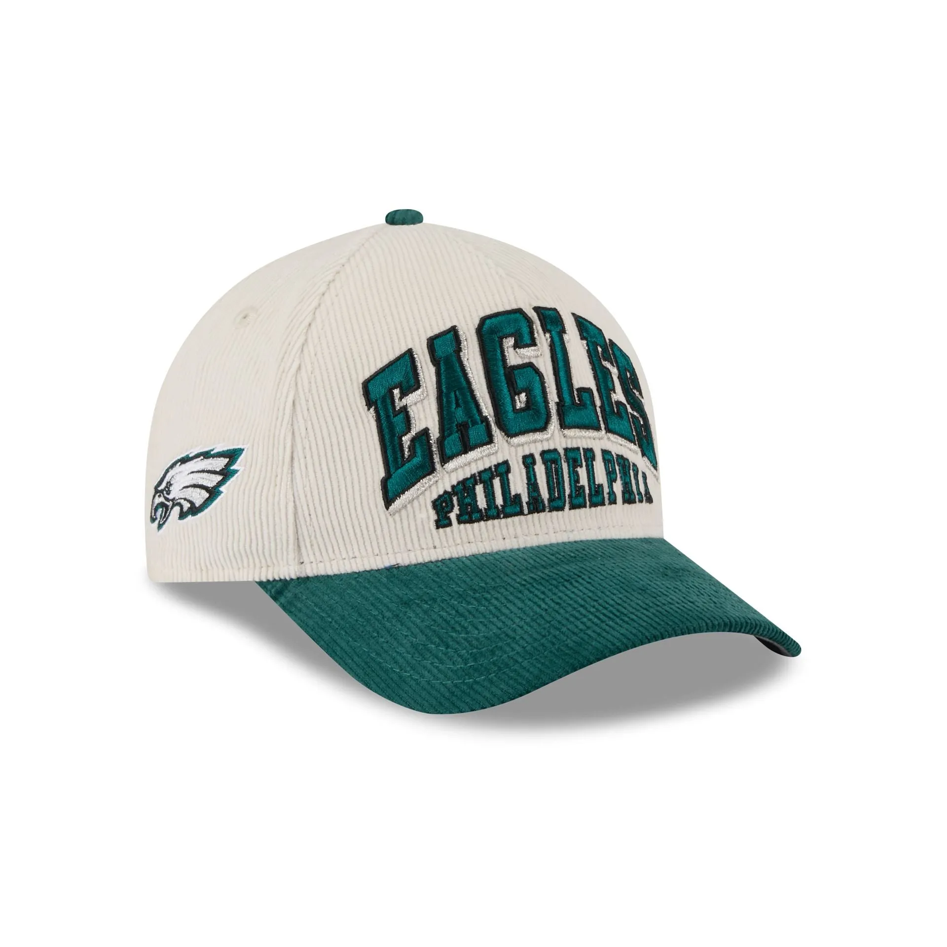 Philadelphia Eagles Stacked Corduroy 9FORTY M-Crown A-Frame Snapback Hat sold by New Era