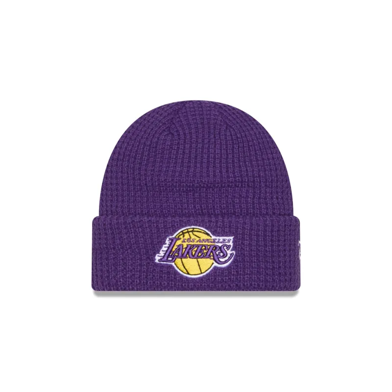 Los Angeles Lakers Waffle Stitch Knit Beanie Hat sold by New Era