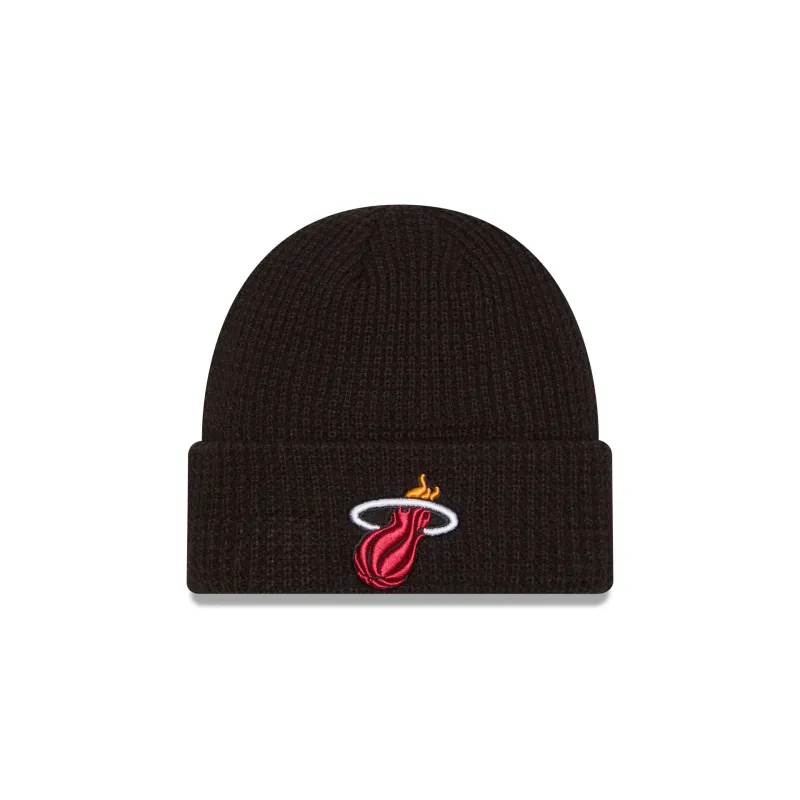 Miami Heat Waffle Stitch Knit Beanie Hat sold by New Era