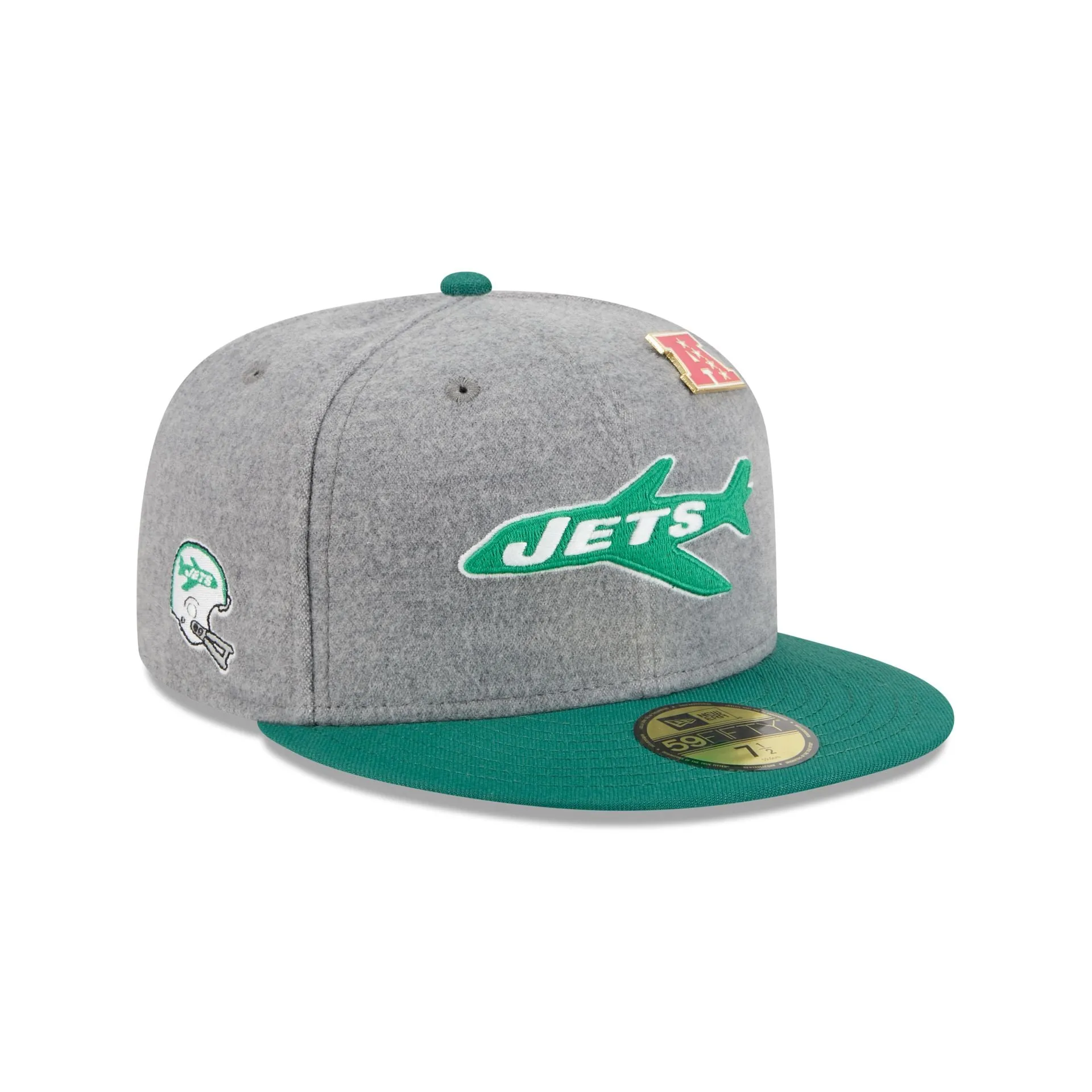 New York Jets Heather Gray Wool 59FIFTY Fitted Hat sold by New Era